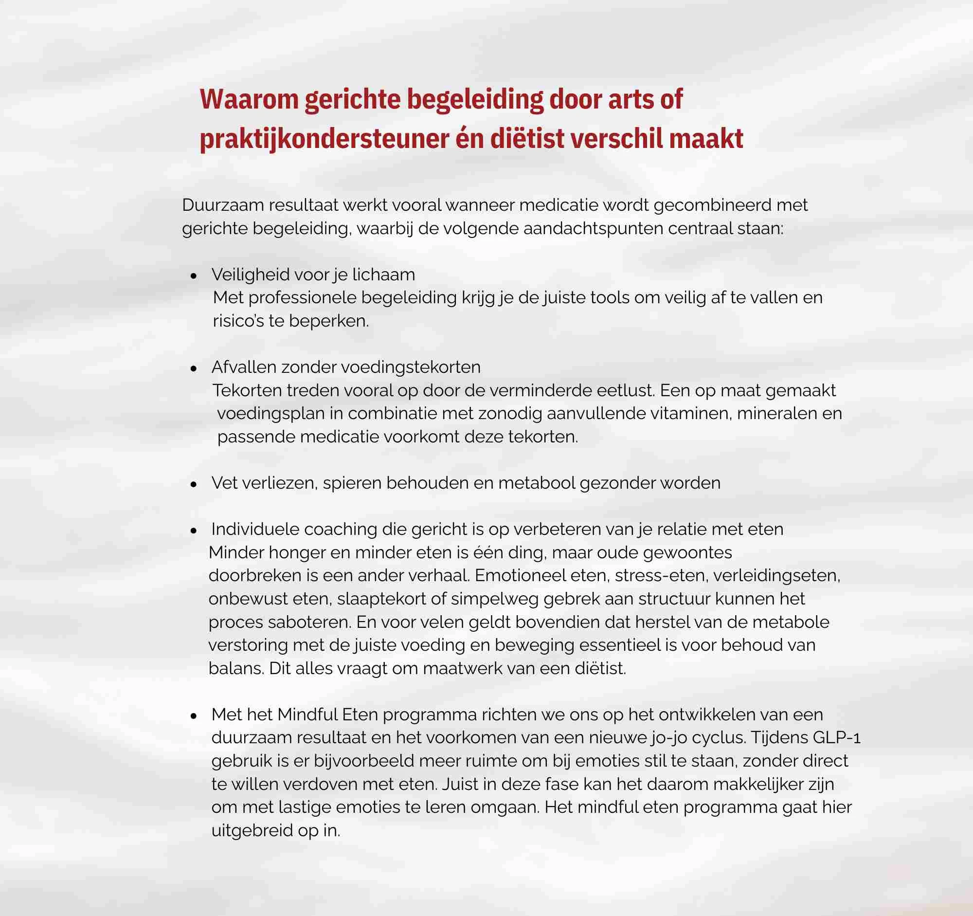 Waarom gerichte begeleiding door arts en diëtist verschil maakt